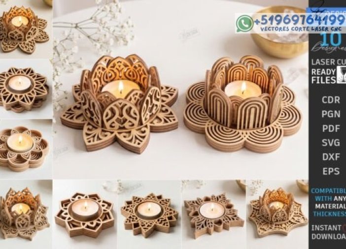 Portavelas tipo Lotus Para mas Vectores Whatsapp 51969764199
