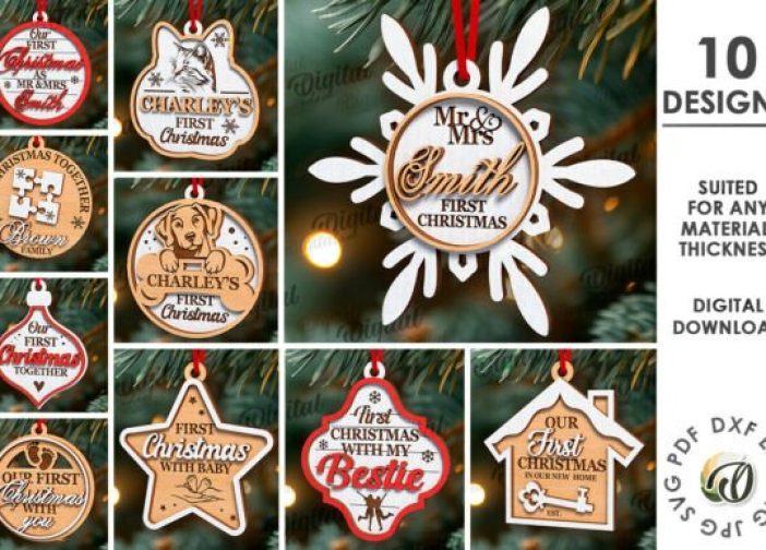 Primer paquete de adornos colgantes navideños