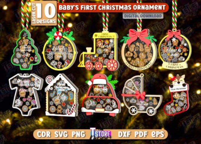 Primeros adornos navideños para bebé