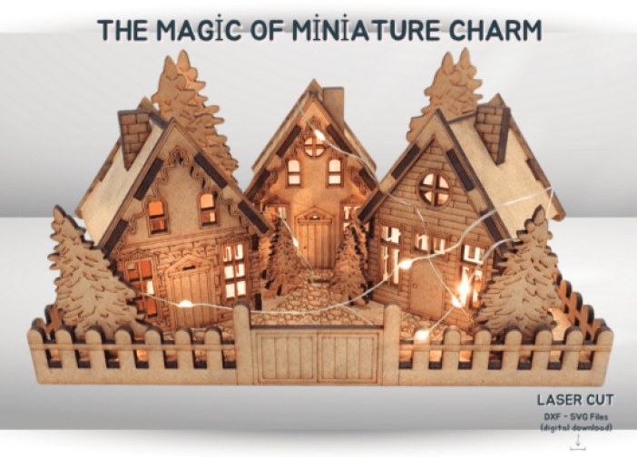 Pueblo en miniatura navideña