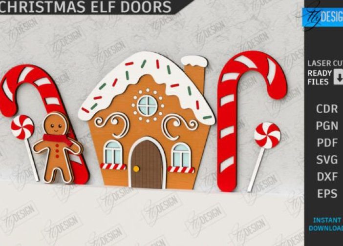 Puerta de duende navideño Mini puerta