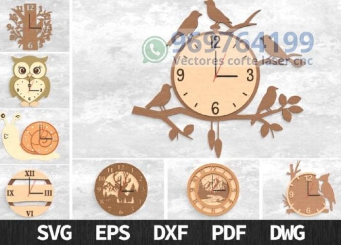 Reloj de pared con motivos de naturaleza y animales