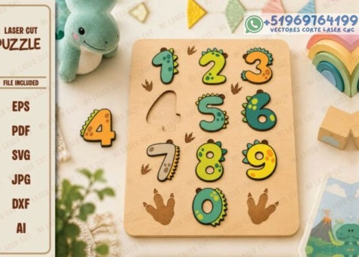 Rompecabezas de números de dinosaurios para niños Para mas Vectores Whatsapp 51969764199