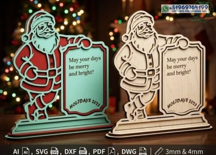 Santa Claus mensajero parado con parante