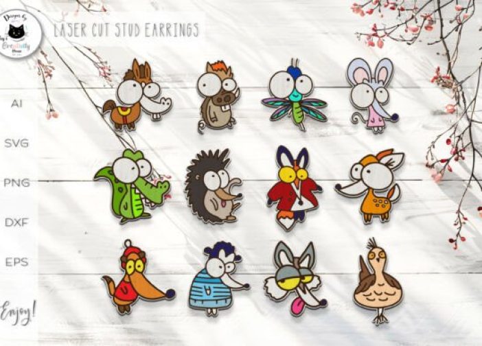 Sementales de animales divertidos Pendientes de animales SVG
