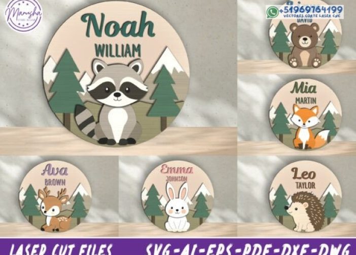 Signo personalizado del nombre del vivero Woodland
