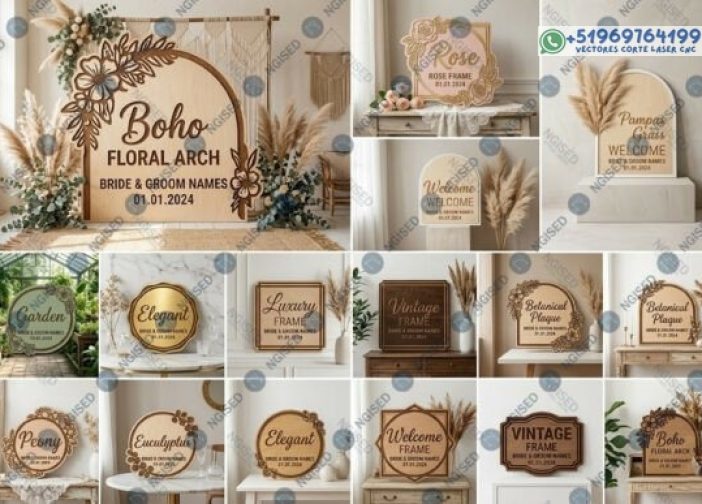 Signos de bienvenida de boda SVG Mega paquete