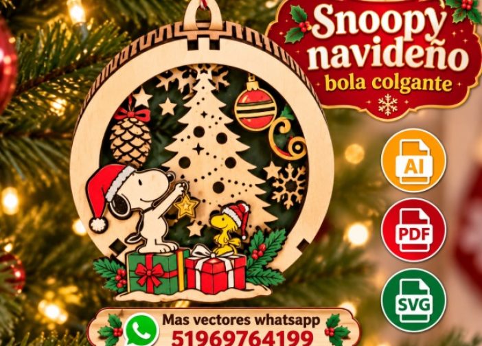 Snoopy navideño bola colgante
