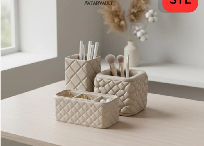 Soporte acolchado para brochas de maquillaje Organizador de escritorio par tocador