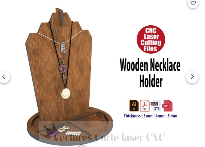 Soporte de collar de madera exhibición