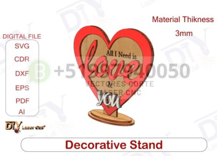 Soporte decorativo en forma de Corazon para San Valentín1