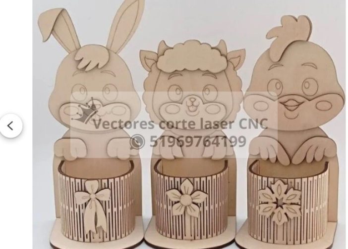 Soporte para huevos con animalitos