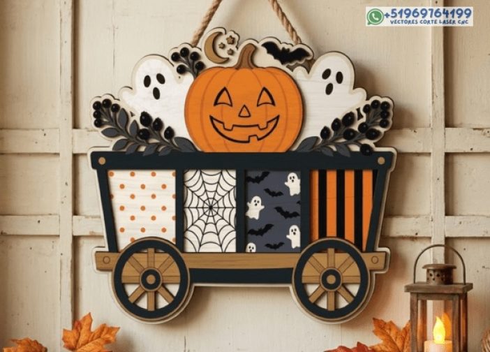 Spooky Halloween Wagon SVG 1