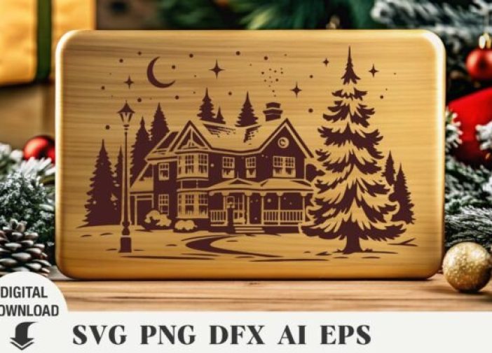 Tabla de cortar navideña