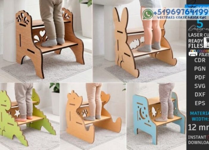 Taburete infantil con diseños de animales Para mas Vectores Whatsapp 51969764199