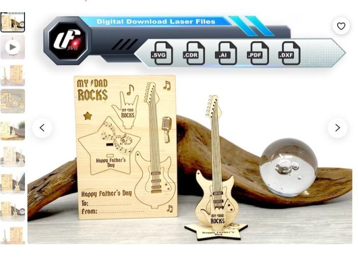Tarjeta Rock guitarra electrica Día del Padre
