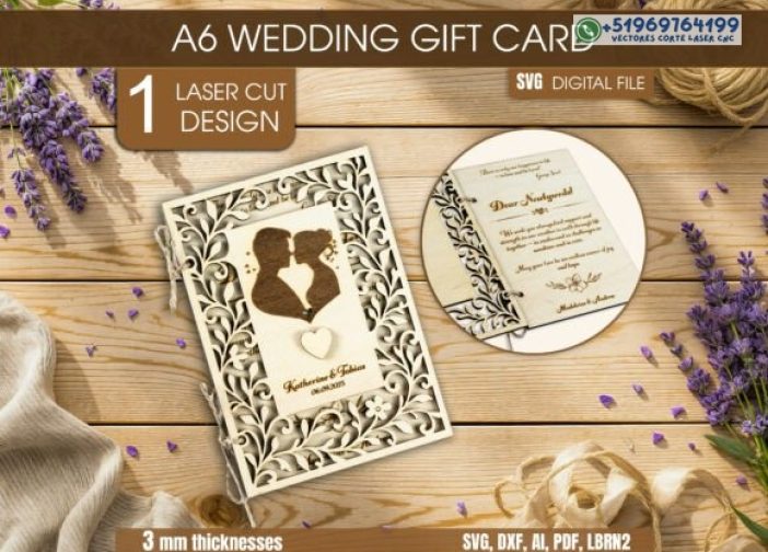 Tarjeta de regalo de boda A6 SVG