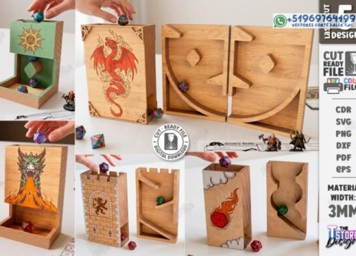 Torre de dados 3D para juegos de rol