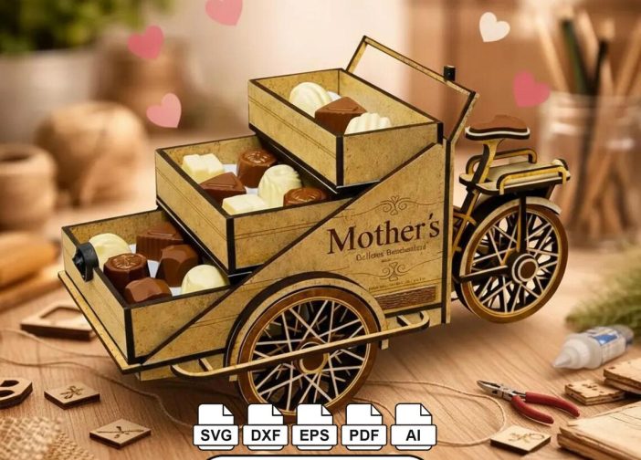 Triciclo de dulces chocolates