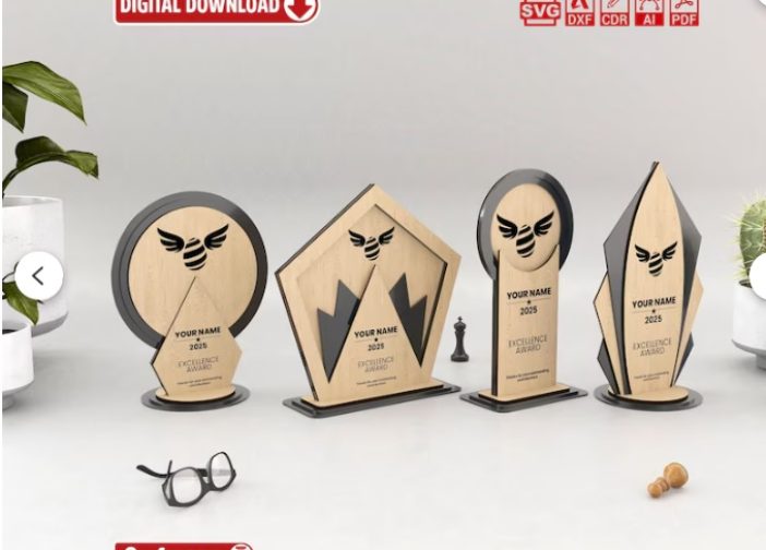 Trofeo de premio en 4 formas