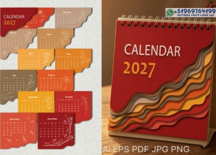 Waves Desk Calendar
