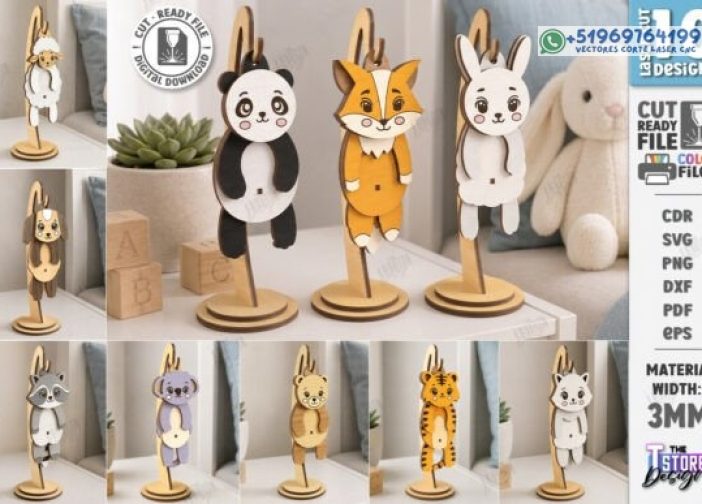 Wiggly Animal Corte Láser Pack CNC