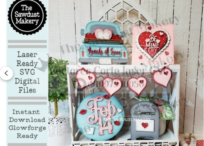 bandeja escalonada de san valentin con un montón de amor