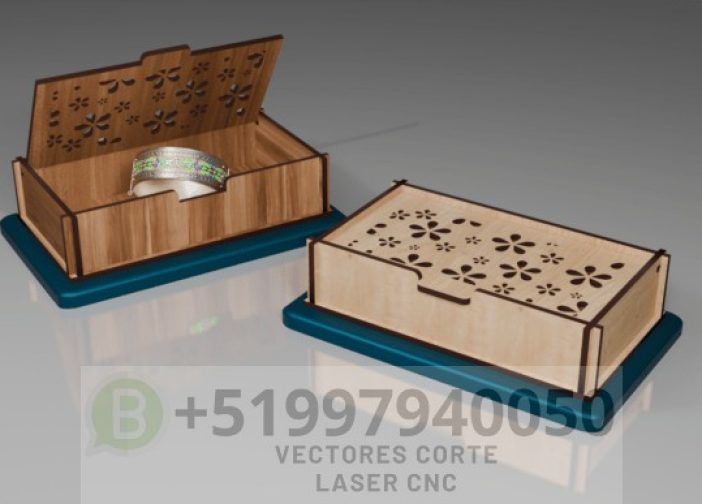 caja de joyería con diseño floral