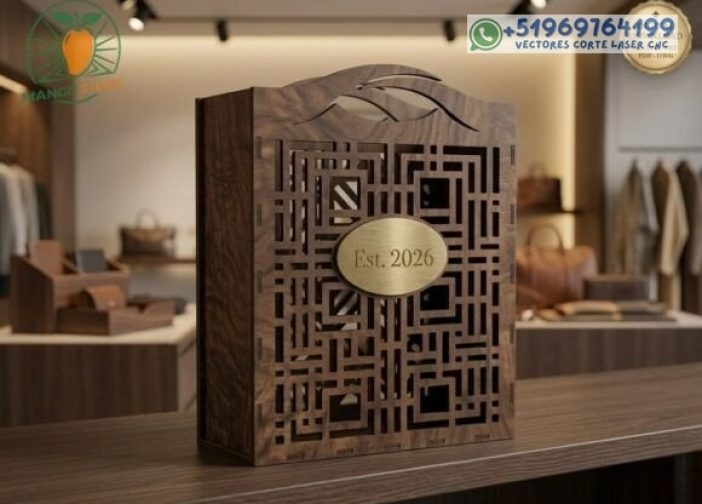 caja de vino geométrica 1 Para mas Vectores Whatsapp 51969764199