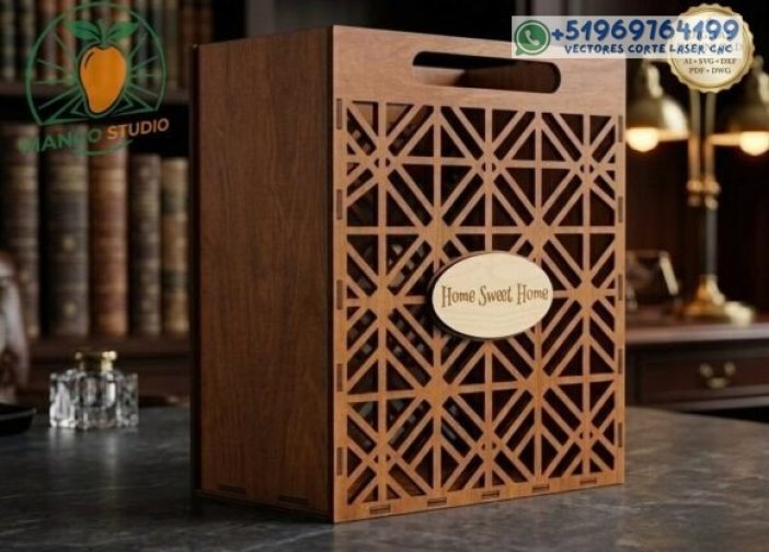 caja de vino geométrica 2 Para mas Vectores Whatsapp 51969764199
