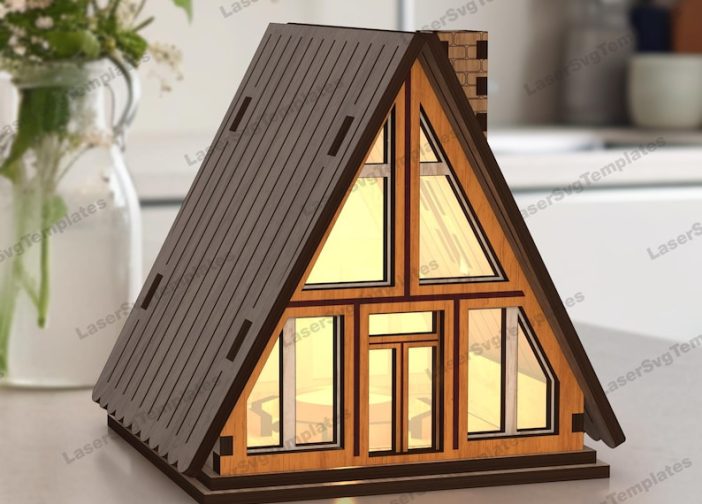 calendario lampara de te en forma de casa cabaña