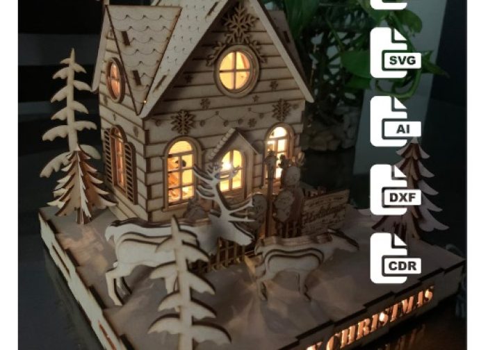 casa navideña con caja