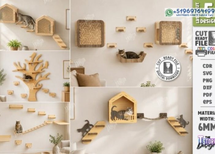 circuito pared para gatos estantes rampas refugios 6 mm