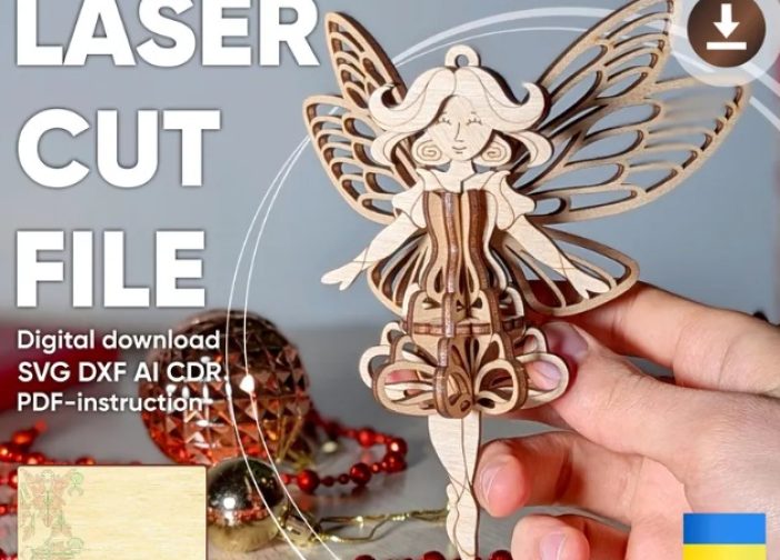 dorno de hada con alas de mariposa 3d