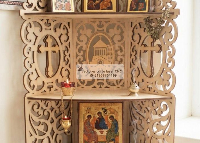 esquinero para iconos religiosos