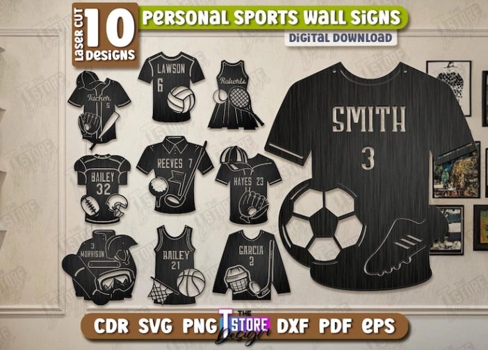 letrero deportivo en forma de camisetas