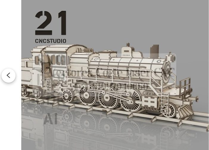 locomotora de construcción de madera de tren de vapor