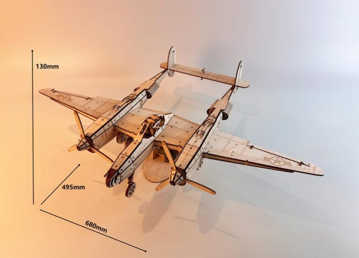 maqueta de avión segunda guerra mundial p-38