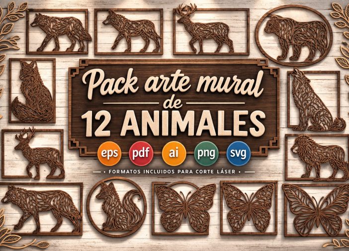 pack 12 animales