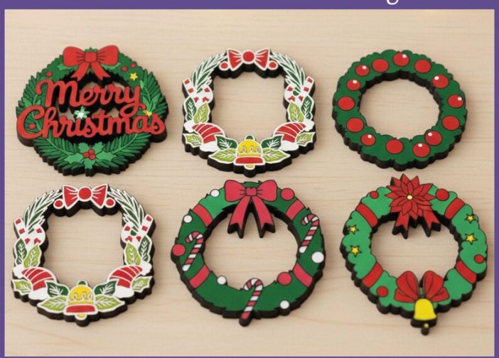 paquete de coronas navideñas en capas 3D