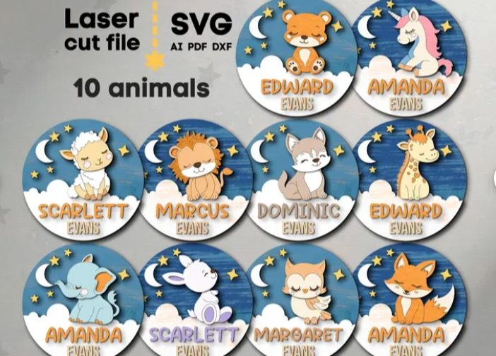 paquete de letreros con nombre de bebe1