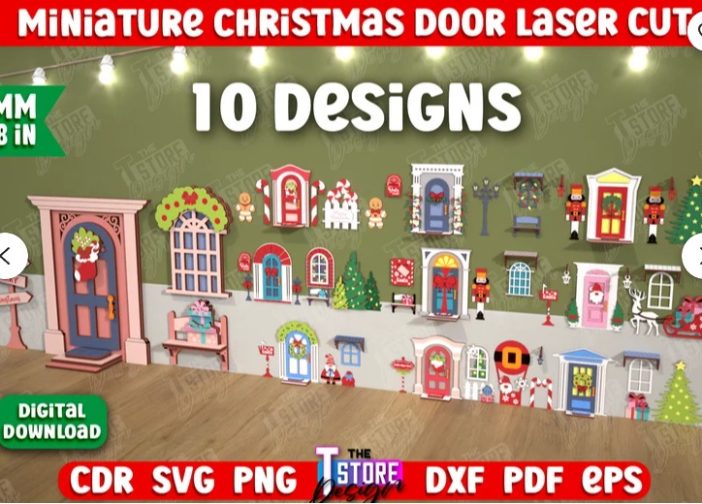 paquete de puertas navideñas en miniatura