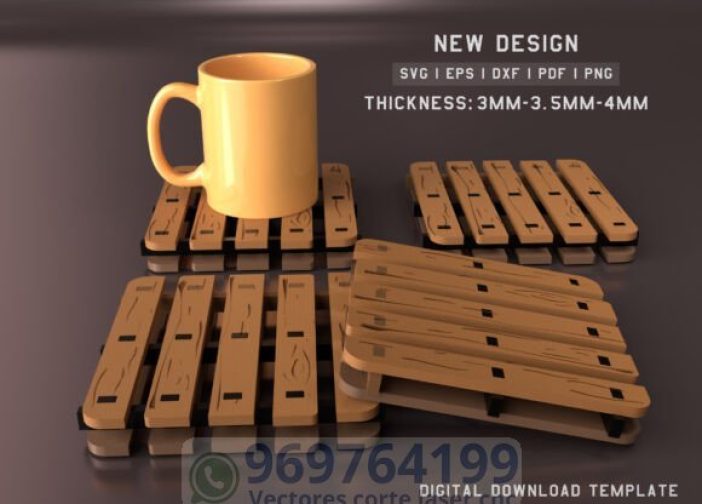 posavasos de palets en caja