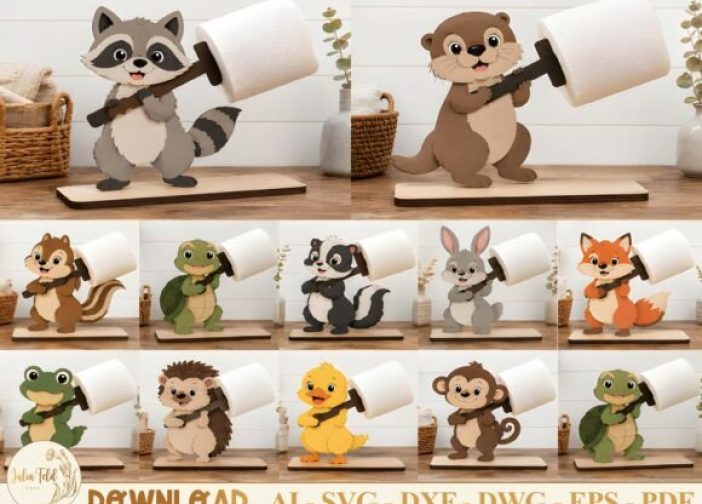 soportes para papel higiénico con forma de animales